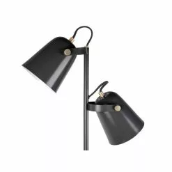 Leitmotiv Lampadaire Double Design Steady - H. 158 Cm - Noir