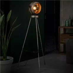 NOUVOMEUBLE Lampadaire Industriel En Métal Gris CONRAD