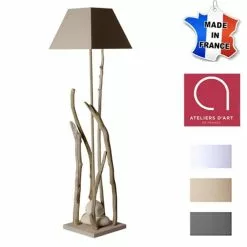 Bo Time Lampe à Pied Bord De Mer En Bois Flotté - Personnalisable - Fabriquée à La Main En France - 40