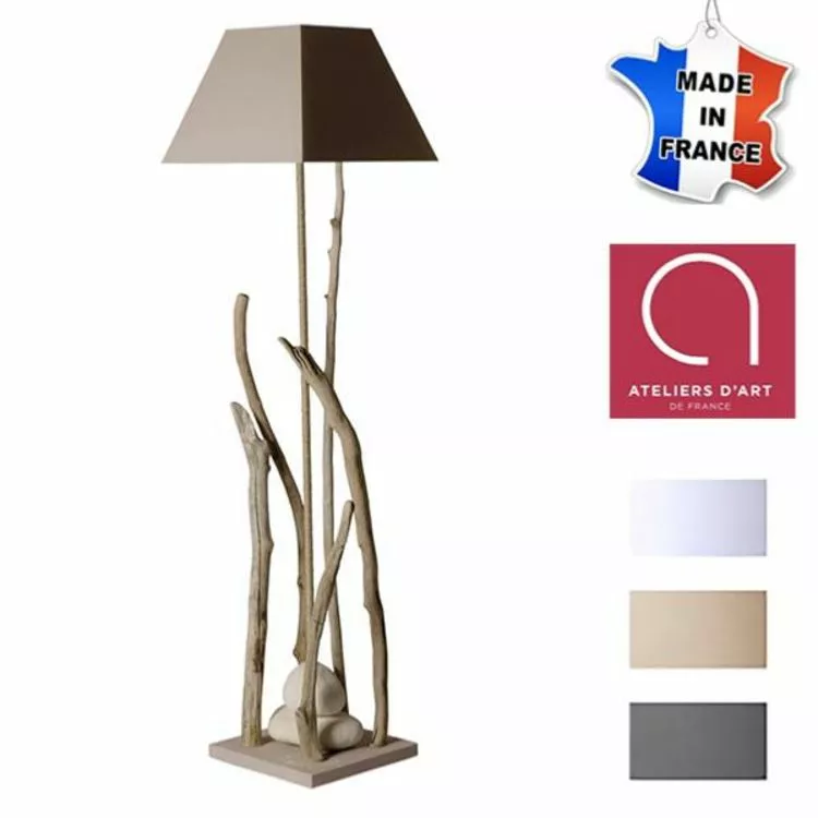 Bo Time Lampe à Pied Bord De Mer En Bois Flotté - Personnalisable - Fabriquée à La Main En France - 40