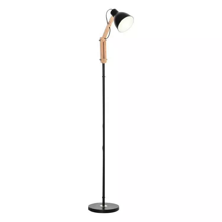 HOMCOM Lampadaire Design Style Industriel 40 W Max. Angle Réglable Métal Noir