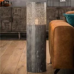 NOUVOMEUBLE Lampadaire Moderne En Métal Effet Béton ASHTON