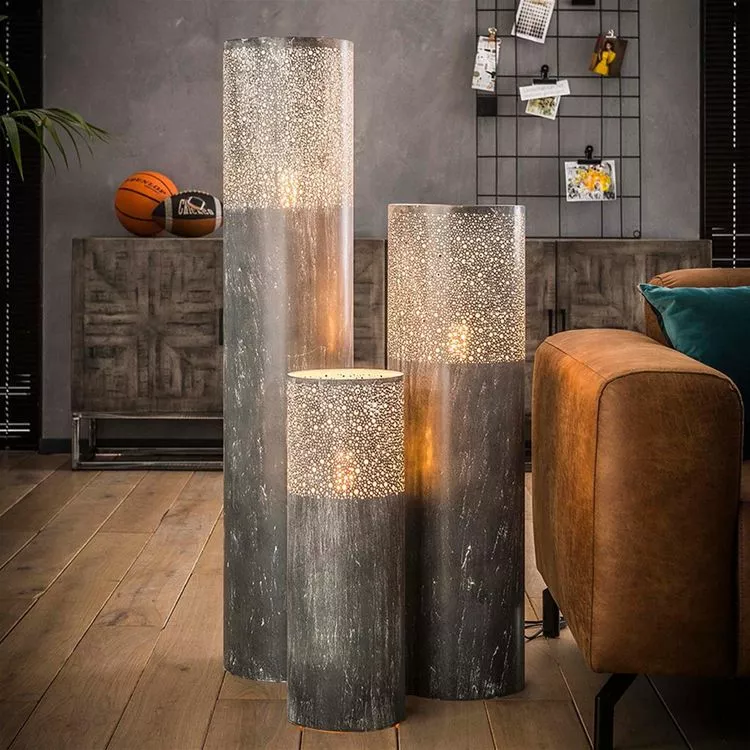 NOUVOMEUBLE Lampadaire Moderne En Métal Effet Béton ASHTON – Image 4