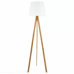ATMOSPHERA Lampadaire Trépied Bambou BAHI Blanc