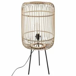 ATMOSPHERA Lampadaire Design Bohème En Bambou Eads - H. 73 Cm - Noir